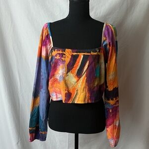 Walter Baker Multicolor Abstract Blouse